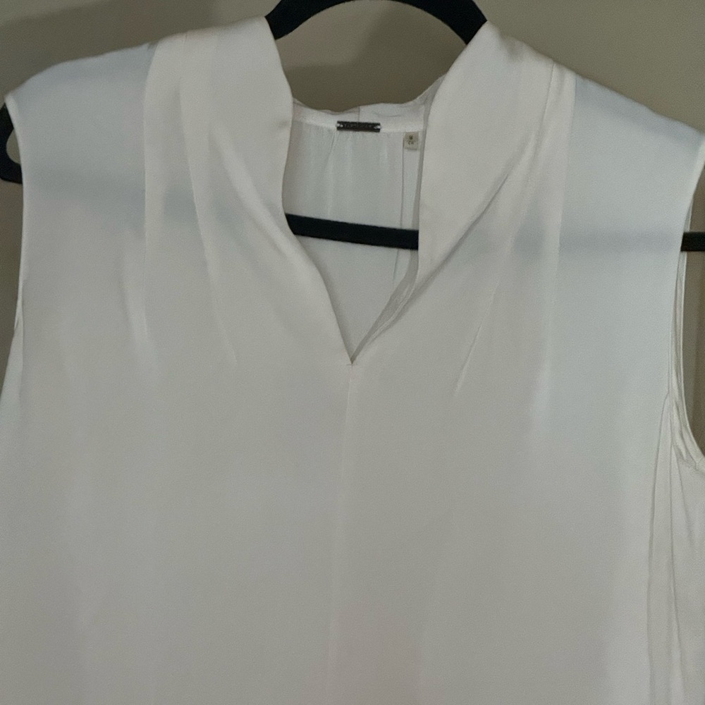 Elie Tahari Silk White Sleeveless Top